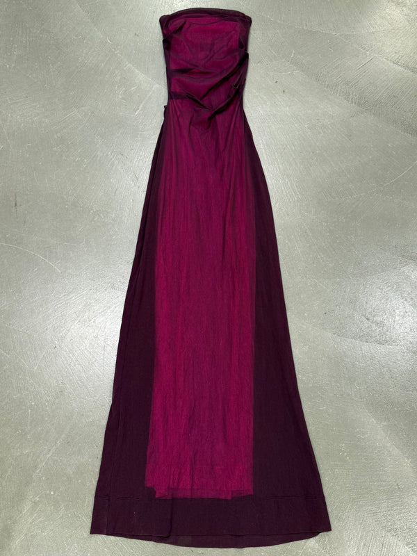 2000s Plein Sud bodycon strapless two-tone tube maxi dress