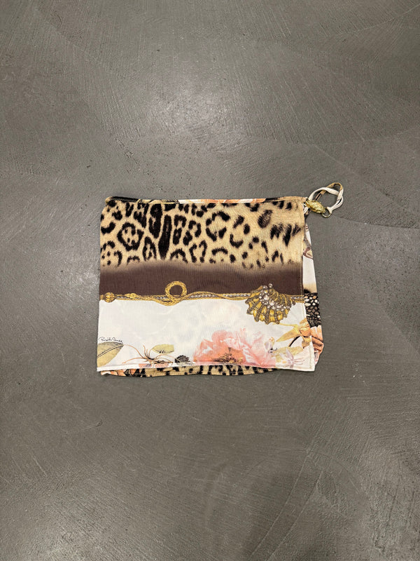 S/S 2005 Roberto Cavalli mixed-print wrap mini skirt