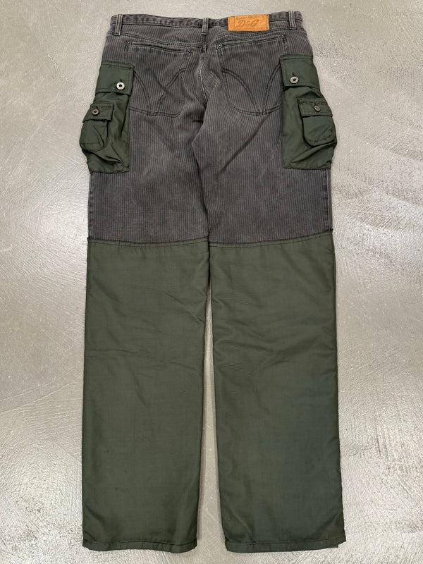 A/W2004 Dolce & Gabbana double layered hybrid combat cargo pants