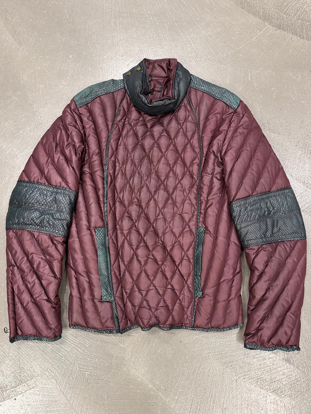 A/W2000 Roberto Cavalli snakeskin python leather puffer jacket