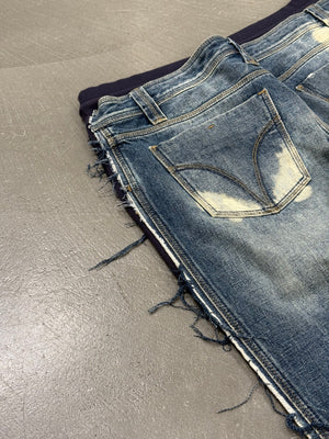 2000s Dolce & Gabbana hybrid denim sweatpants