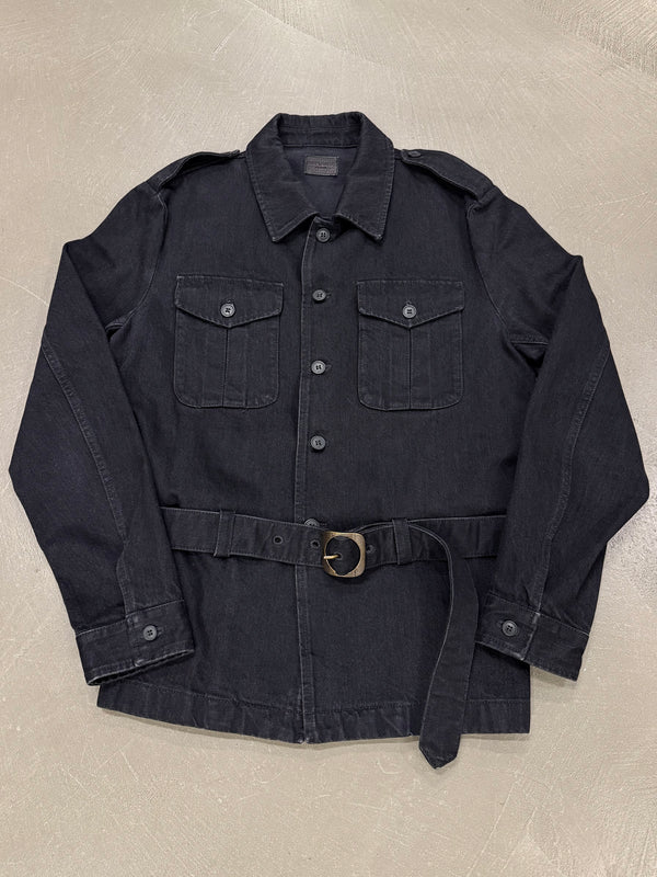 2018 Saint Laurent belted military cotton jacket