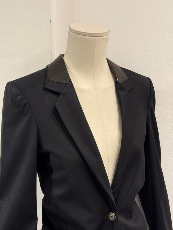 2003 Christian Dior by Galliano leather collar blazer