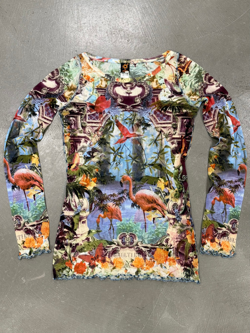 S/S1999 Jean Paul Gaultier flamingo tropical dress