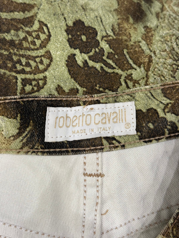 2000s Roberto Cavalli print embellished jeans
