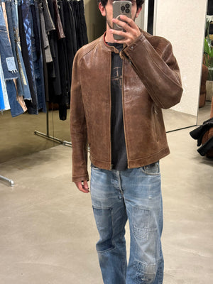 S/S2003 Gucci by Tom Ford distressed runway leather jacket