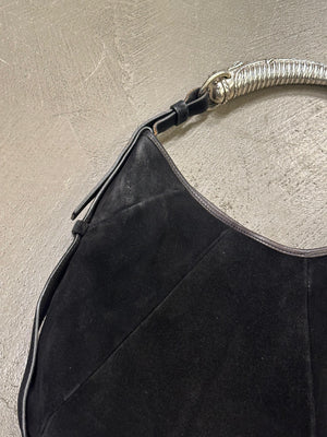 2002 Yves Saint Laurent Mombasa Black Suede Bag