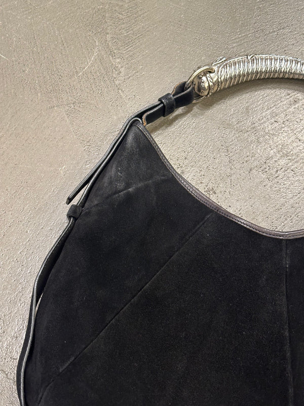 2002 Yves Saint Laurent Mombasa Black Suede Bag