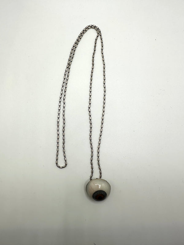 Carol Christian Poell Prosthetic eye silver chain necklace