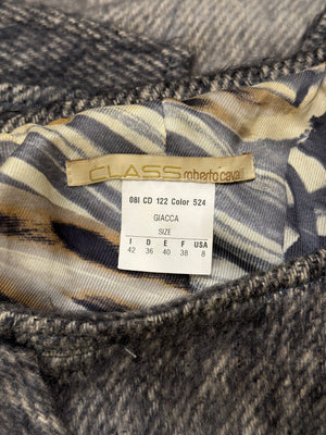 2000s Roberto Cavalli gradient knit skirt suit