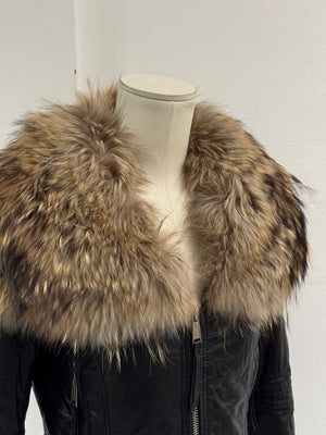 A/W2007 Dsquared2 oversized fur collar moto jacket