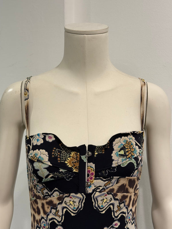 S/S2003 Roberto Cavalli Chinoiserie print corseted dress