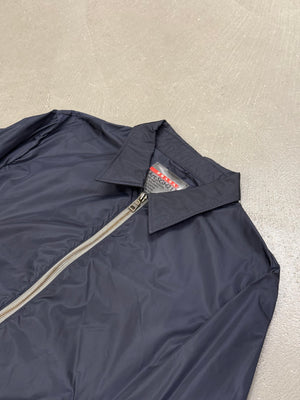 2000s Prada bomber nylon jacket with contrast elbow leatherpatch detailing