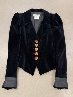 A/W1992 Yves Saint Laurent runway jewel button velvet blazer