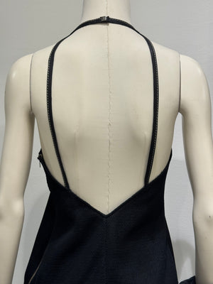 2000s Fendi 3-piece mesh set with leather trim