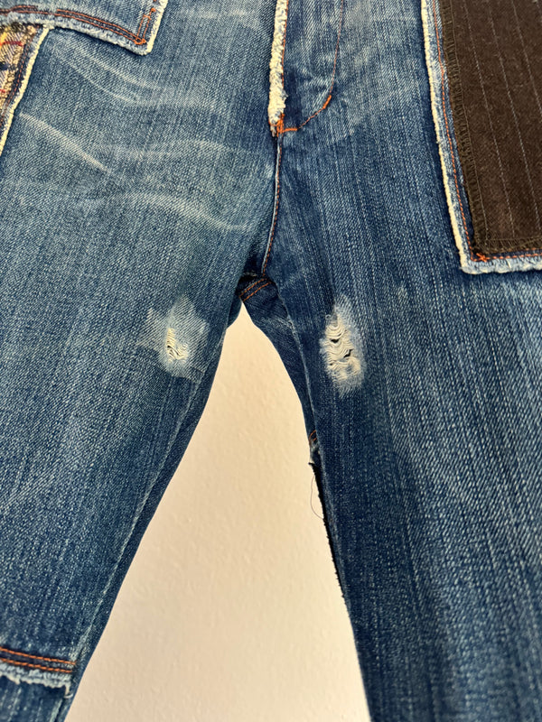 1990s Jean Paul Gaultier patchwork jeans