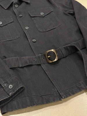 2018 Saint Laurent belted military cotton jacket