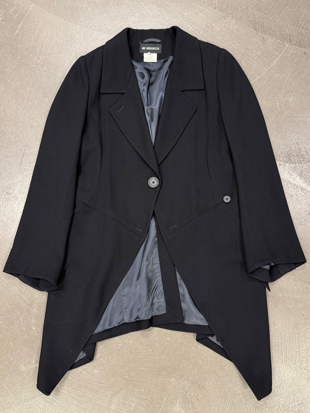 2000s Ann Demeulemeester fishtail wool coat