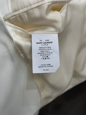 2017 Saint Laurent contrast peak-lapel tuxedo blazer