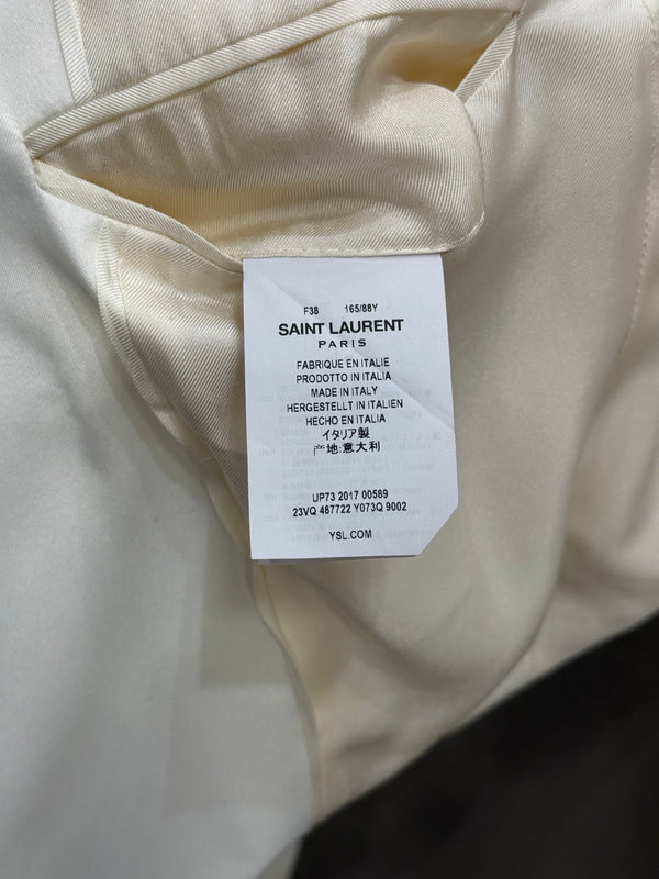 2017 Saint Laurent contrast peak-lapel tuxedo blazer