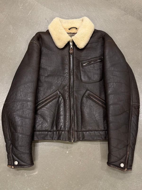 1990s Armani shearling aviator bomber jacket