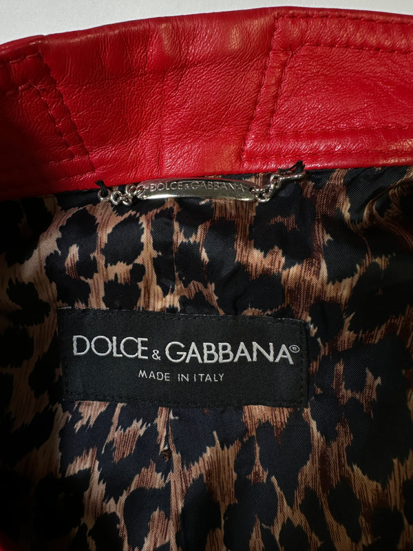 S/S 2001 Dolce & Gabbana runway
red biker Leather Jacket