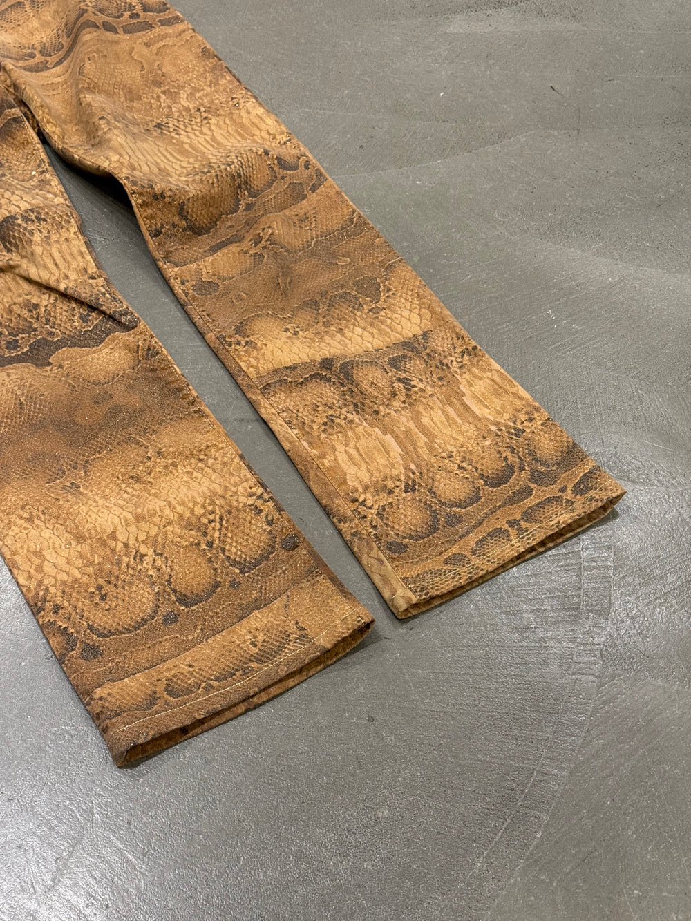2000s Cavalli snakeskin print trousers