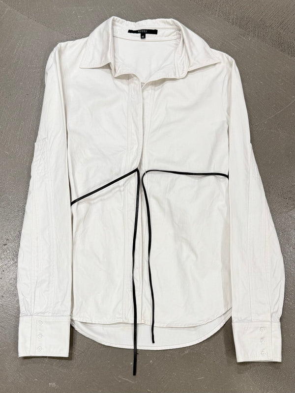 2000s Gucci by Tom Ford leather cord shirt