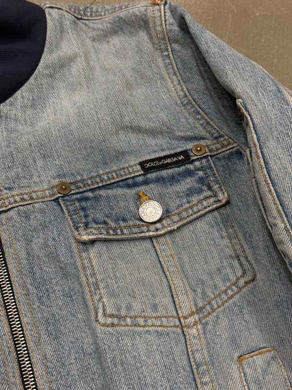 2000s Dolce & Gabbana denim bomber jacket