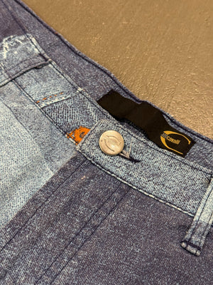 2000s Cavalli trompe l'oeil patchwork jeans
