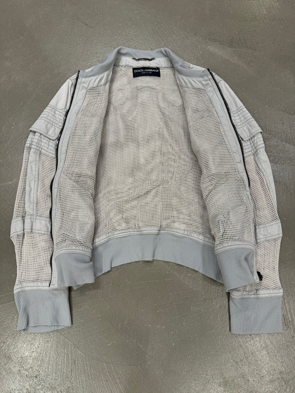 S/S 2004 Dolce & Gabbana grey mesh bomber jacket