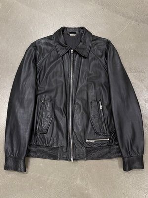 2000s Versace zip leather jacket