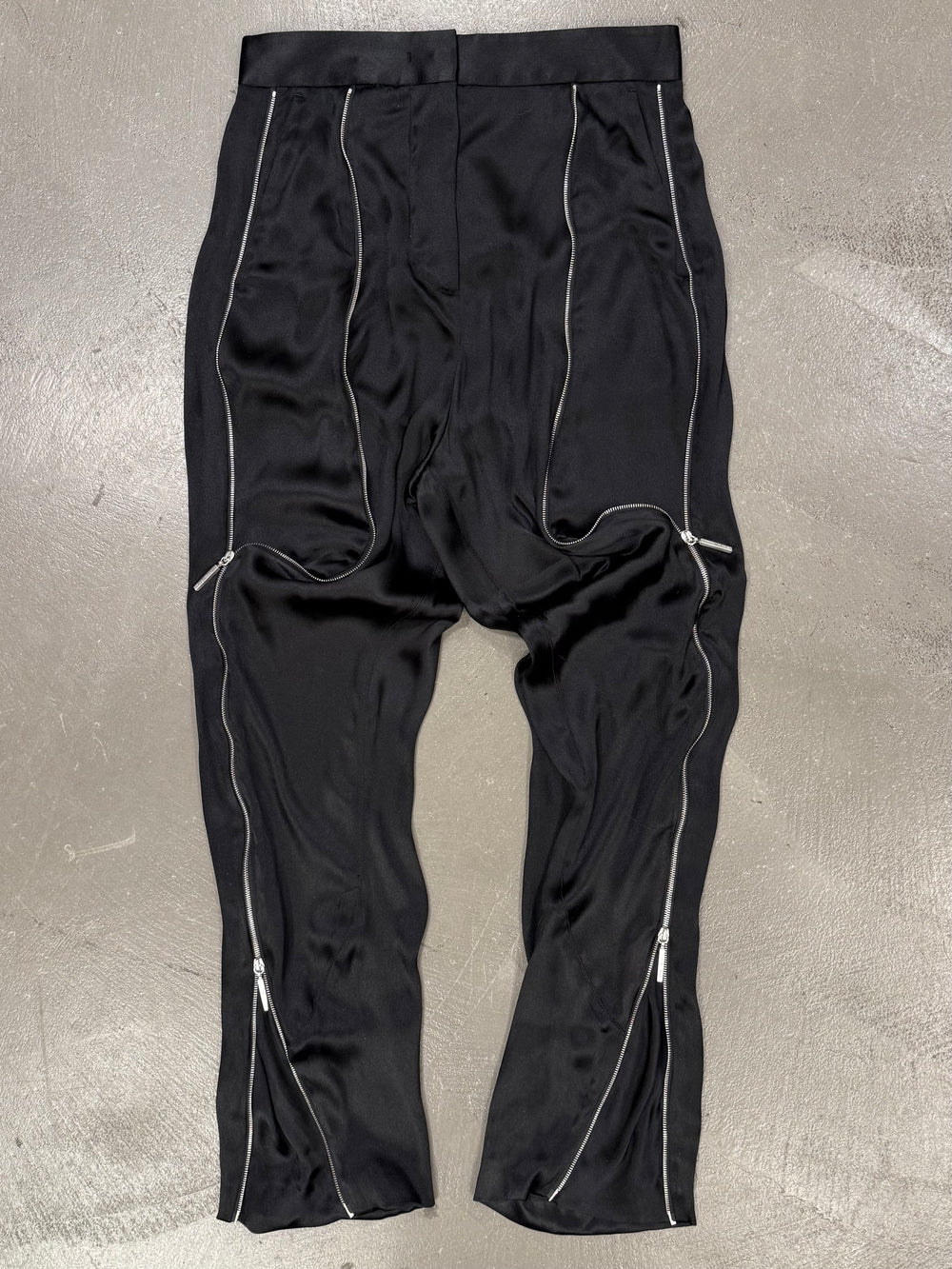 2000s Giorgio Armani full zip silk pants