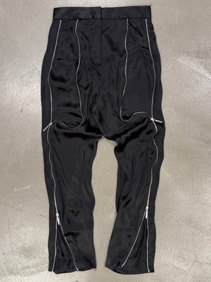 2000s Giorgio Armani full zip silk pants