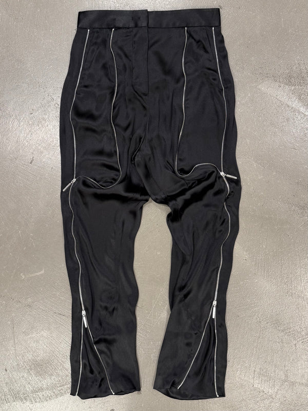 2000s Giorgio Armani full zip silk pants