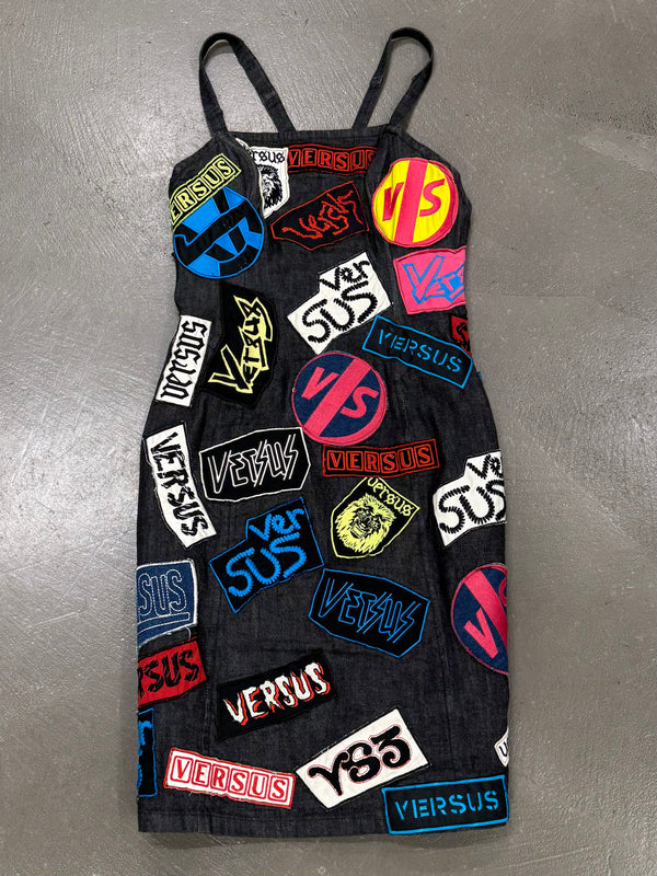 2000s Versace Versus patchwork dress