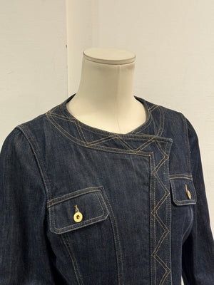 S/S2004 Gucci paneled biker denim jacket