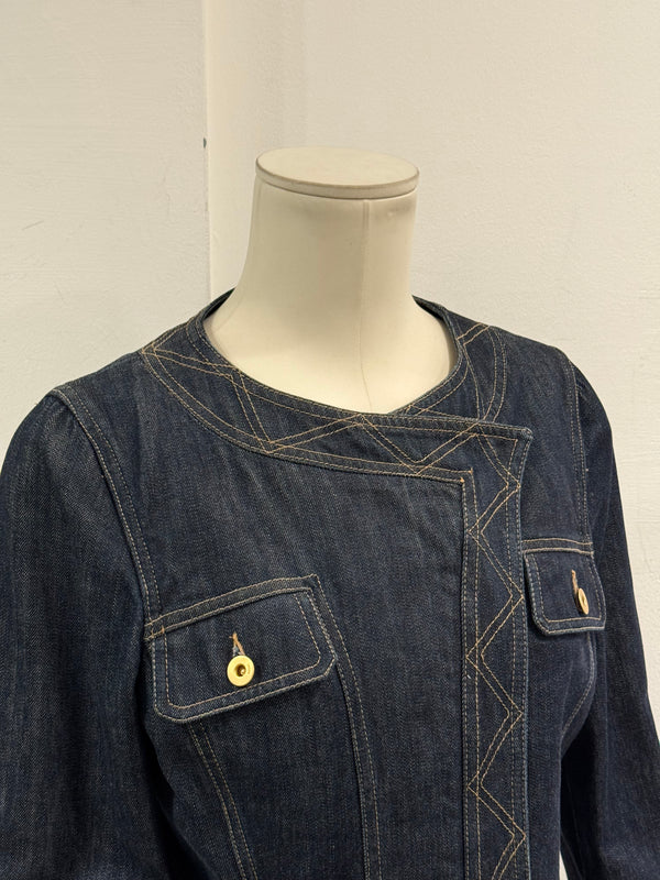 S/S2004 Gucci paneled biker denim jacket