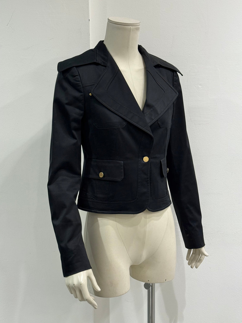 2003 Gucci by Tom Ford black tailored cropped blazer