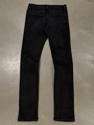 2000s Chanel black uniform slim jeans