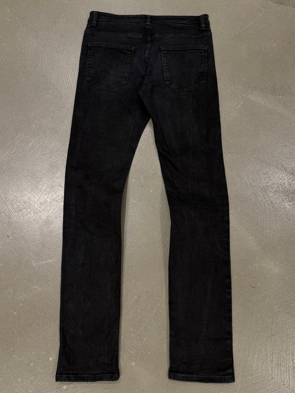 2000s Chanel black uniform slim jeans