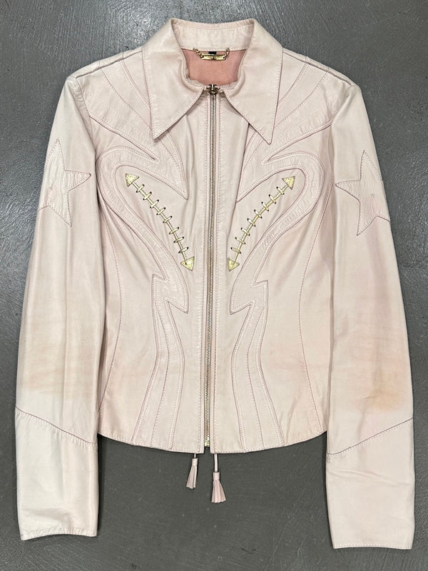 S/S2004 Roberto Cavalli runway western leather jacket