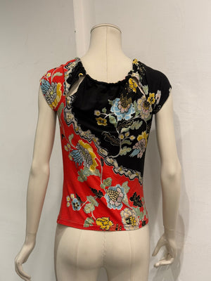 S/S 2003 Roberto Cavalli "Chinoiserie" floral top