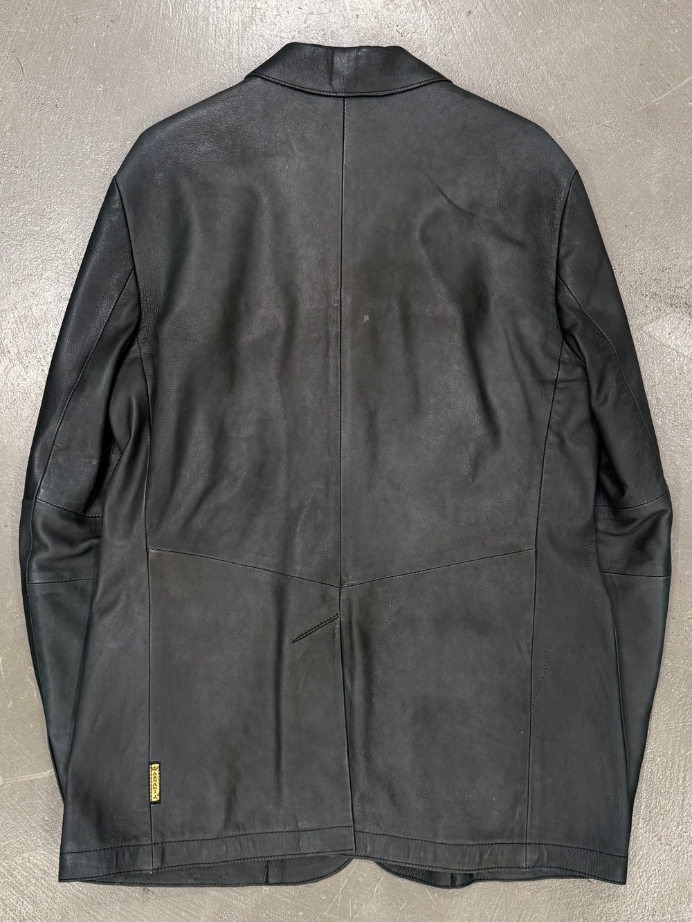 2000s Armani leather blazer jacket