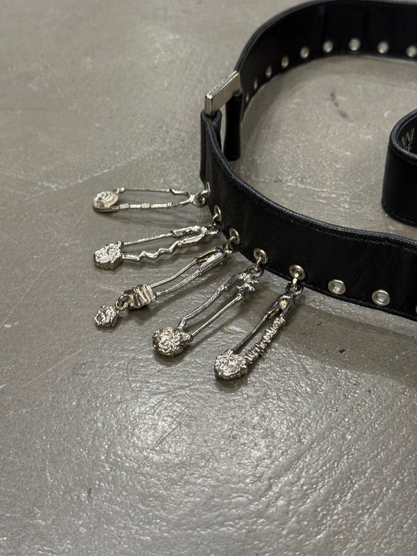 1990s Gianni Versace safety pin leather belt
