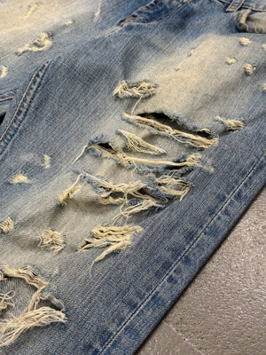 2000s Cavalli distressed studded jeans