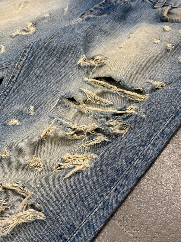 2000s Cavalli distressed studded jeans