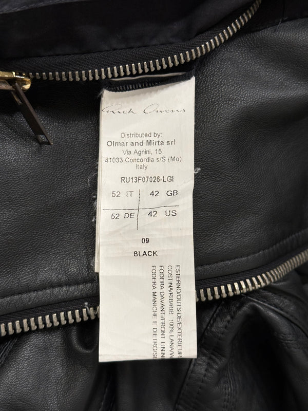 2009 Rick Owens molino scuba hood leather jacket