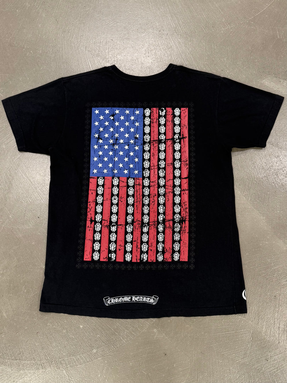 Chrome Hearts American flag dagger tee shirt