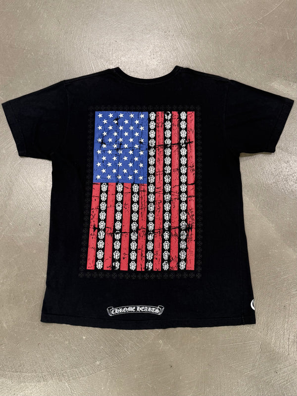 Chrome Hearts American flag dagger tee shirt
